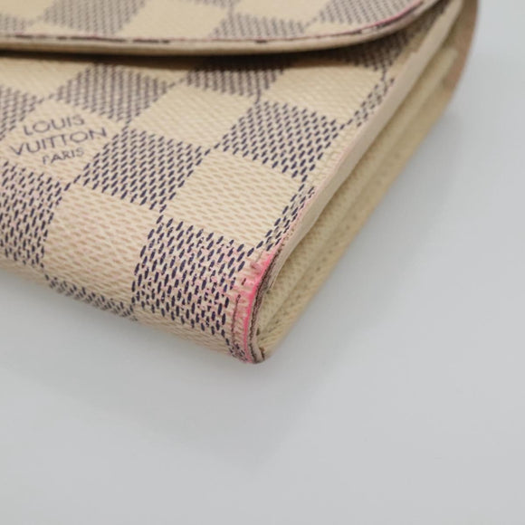 LOUIS VUITTON Damier Azur Portefeuille Sarah Long Wallet N61735 LV Auth 135757