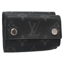 LOUIS VUITTON Monogram Eclipse Discovery Compact Wallet M67630 LV Auth 135759-1