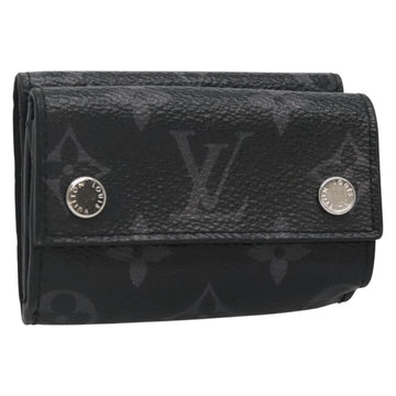 LOUIS VUITTON Monogram Eclipse Discovery Compact Wallet M67630 LV Auth 135759