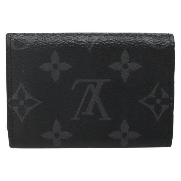 LOUIS VUITTON Monogram Eclipse Discovery Compact Wallet M67630 LV Auth 135759