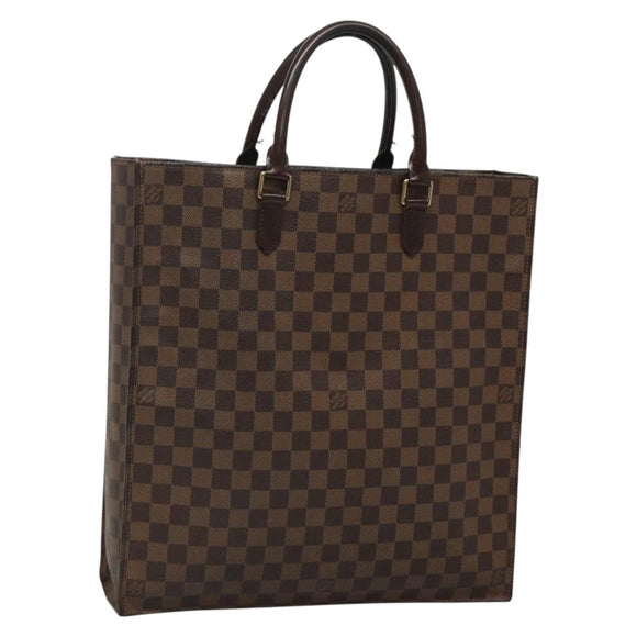 LOUIS VUITTON Damier Ebene Sac Plat Hand Bag N51140 LV Auth 135777
