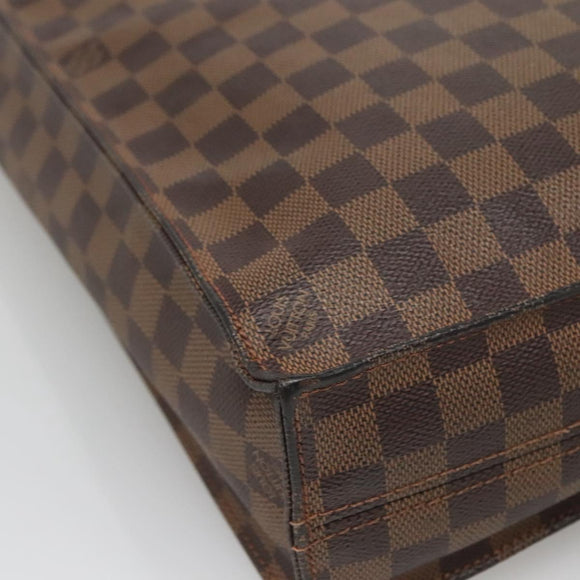 LOUIS VUITTON Damier Ebene Sac Plat Hand Bag N51140 LV Auth 135777