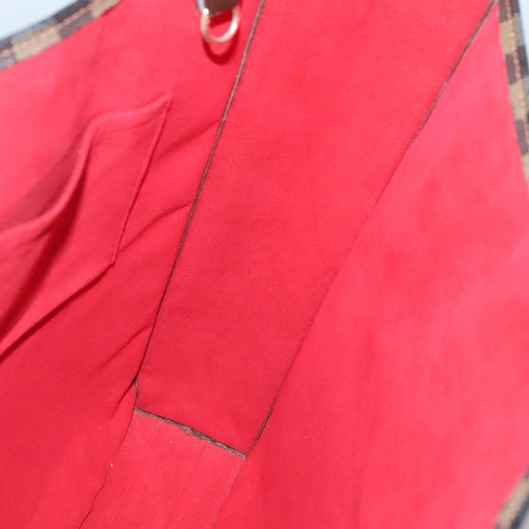 LOUIS VUITTON Damier Ebene Sac Plat Hand Bag N51140 LV Auth 135777