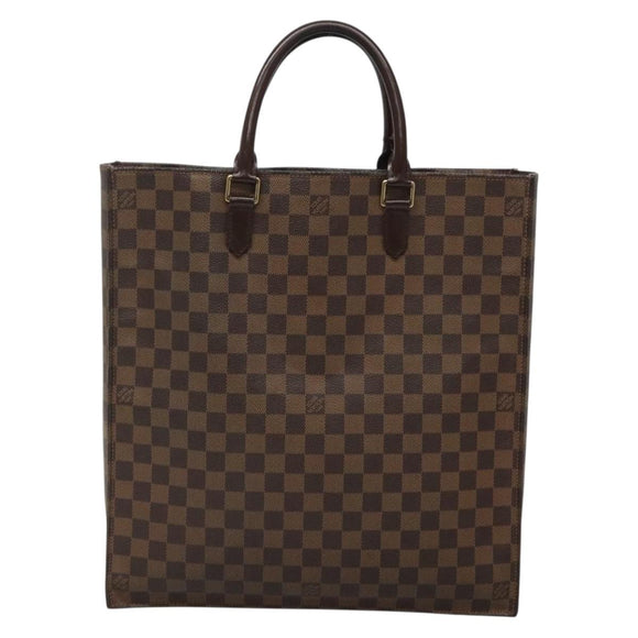 LOUIS VUITTON Damier Ebene Sac Plat Hand Bag N51140 LV Auth 135777