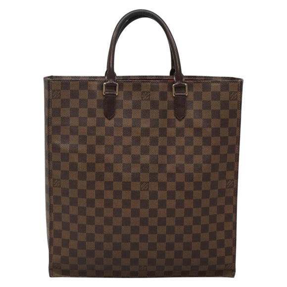 LOUIS VUITTON Damier Ebene Sac Plat Hand Bag N51140 LV Auth 135777