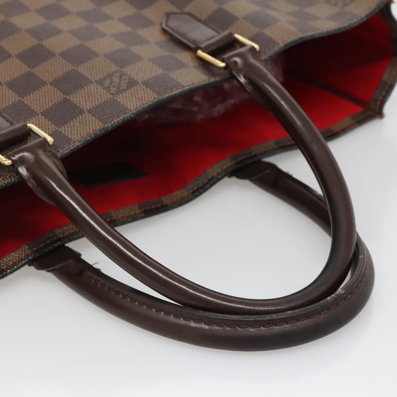 LOUIS VUITTON Damier Ebene Sac Plat Hand Bag N51140 LV Auth 135777