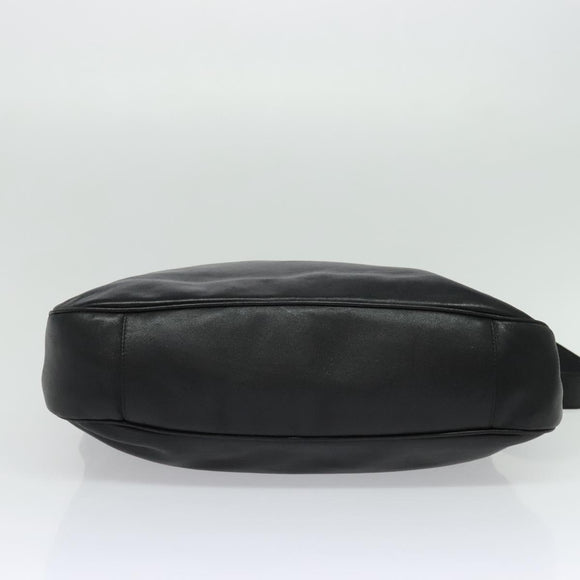 GUCCI Bamboo Hand Bag Leather 2way Black Gold 001 2123 1577 Auth 135785