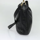 GUCCI Bamboo Hand Bag Leather 2way Black Gold 001 2123 1577 Auth 135785-5