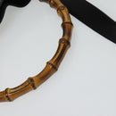 GUCCI Bamboo Hand Bag Leather 2way Black Gold 001 2123 1577 Auth 135785-7