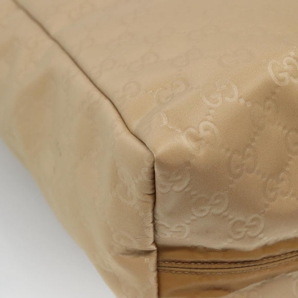 GUCCI GG Canvas Tote Bag Nylon Beige 282439 Auth 135786