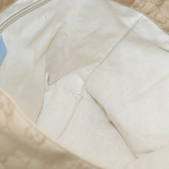 GUCCI GG Canvas Tote Bag Nylon Beige 282439 Auth 135786