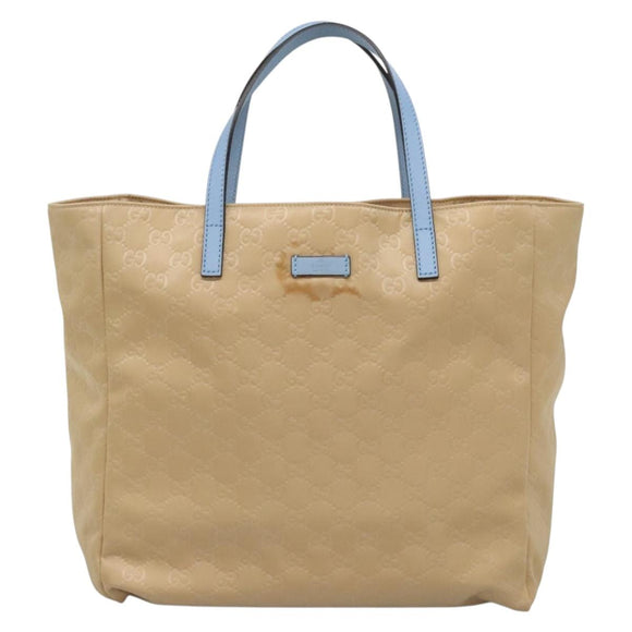 GUCCI GG Canvas Tote Bag Nylon Beige 282439 Auth 135786
