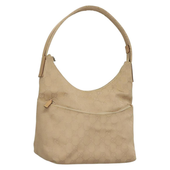 GUCCI GG Canvas Shoulder Bag Beige 001 3386 Auth 135789
