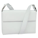 Salvatore Ferragamo Vala Shoulder Bag Leather White Silver Auth 135795-1