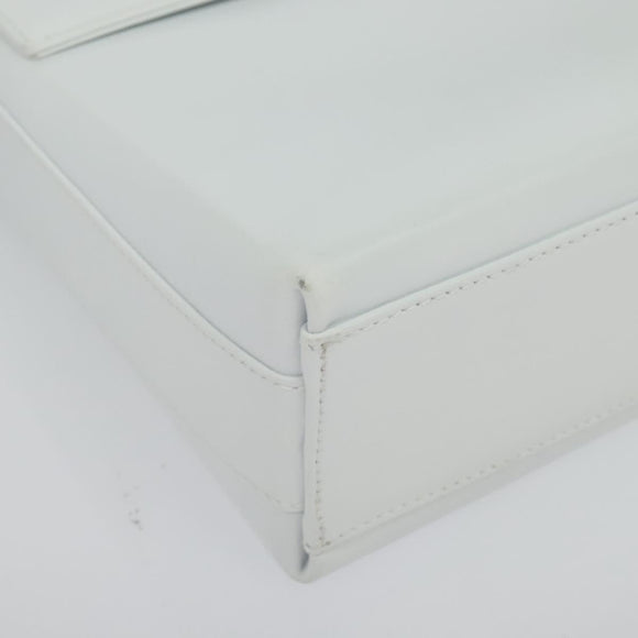 Salvatore Ferragamo Vala Shoulder Bag Leather White Silver Auth 135795