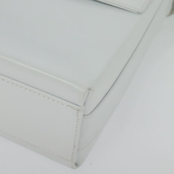 Salvatore Ferragamo Vala Shoulder Bag Leather White Silver Auth 135795