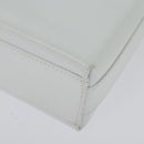 Salvatore Ferragamo Vala Shoulder Bag Leather White Silver Auth 135795-13