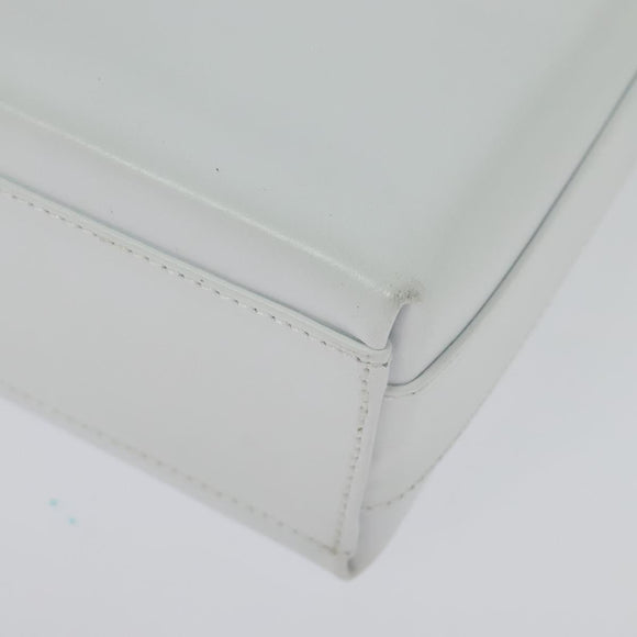 Salvatore Ferragamo Vala Shoulder Bag Leather White Silver Auth 135795