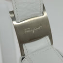 Salvatore Ferragamo Vala Shoulder Bag Leather White Silver Auth 135795-14