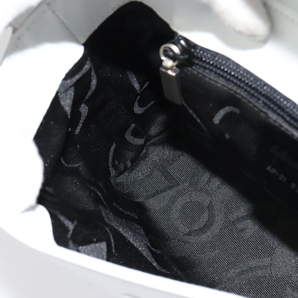 Salvatore Ferragamo Vala Shoulder Bag Leather White Silver Auth 135795