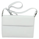 Salvatore Ferragamo Vala Shoulder Bag Leather White Silver Auth 135795-2