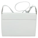 Salvatore Ferragamo Vala Shoulder Bag Leather White Silver Auth 135795-3