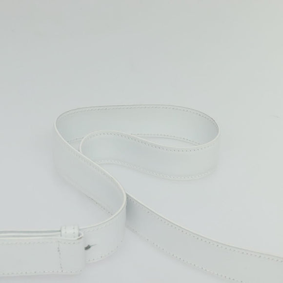 Salvatore Ferragamo Vala Shoulder Bag Leather White Silver Auth 135795