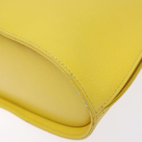 Salvatore Ferragamo Hand Bag Leather 2way Yellow Auth 135797