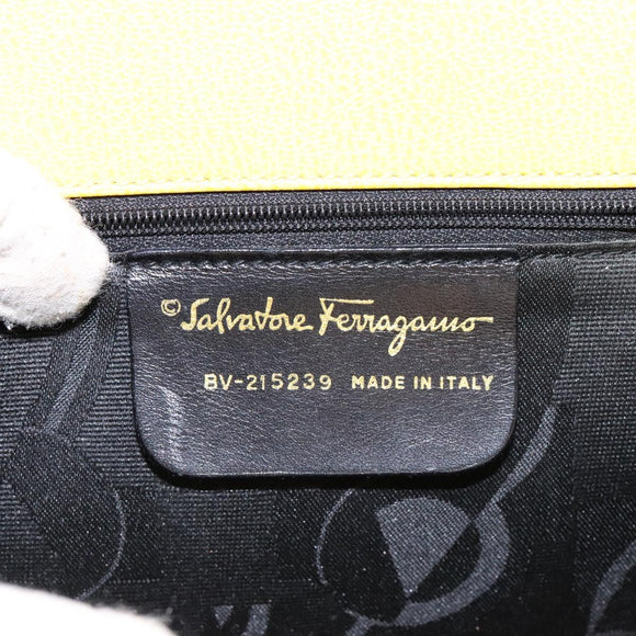 Salvatore Ferragamo Hand Bag Leather 2way Yellow Auth 135797