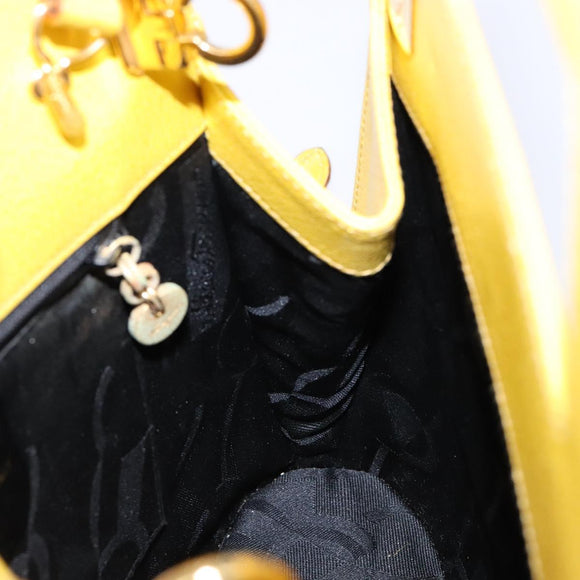 Salvatore Ferragamo Hand Bag Leather 2way Yellow Auth 135797