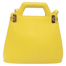 Salvatore Ferragamo Hand Bag Leather 2way Yellow Auth 135797-13