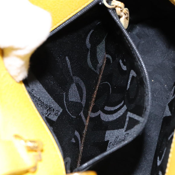 Salvatore Ferragamo Hand Bag Leather 2way Yellow Auth 135797