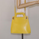 Salvatore Ferragamo Hand Bag Leather 2way Yellow Auth 135797-22