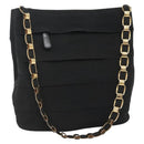 Salvatore Ferragamo Vala Shoulder Bag Canvas Black Gold Auth 135798-1