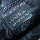 Salvatore Ferragamo Vala Shoulder Bag Canvas Black Gold Auth 135798-15