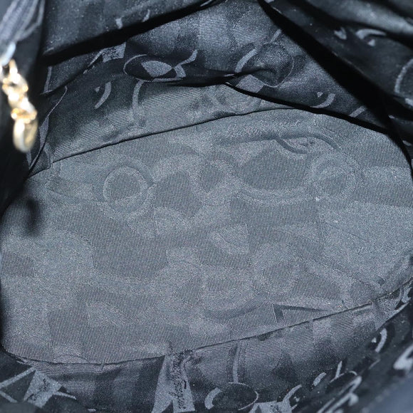 Salvatore Ferragamo Vala Shoulder Bag Canvas Black Gold Auth 135798