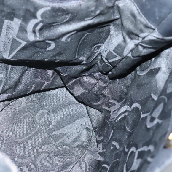 Salvatore Ferragamo Vala Shoulder Bag Canvas Black Gold Auth 135798