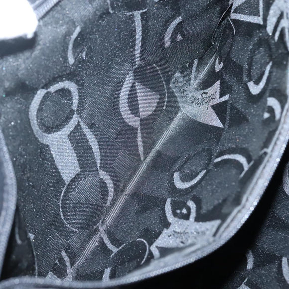 Salvatore Ferragamo Vala Shoulder Bag Canvas Black Gold Auth 135798