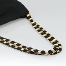 Salvatore Ferragamo Vala Shoulder Bag Canvas Black Gold Auth 135798-7