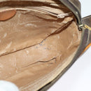 CELINE Macadam Canvas Shoulder Bag PVC Leather Brown Gold Auth 135803-16
