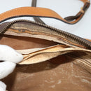 CELINE Macadam Canvas Shoulder Bag PVC Leather Brown Gold Auth 135803-18