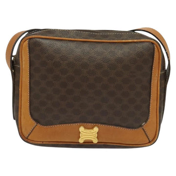 CELINE Macadam Canvas Shoulder Bag PVC Leather Brown Gold Auth 135803 - 0