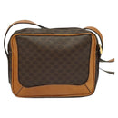 CELINE Macadam Canvas Shoulder Bag PVC Leather Brown Gold Auth 135803-3