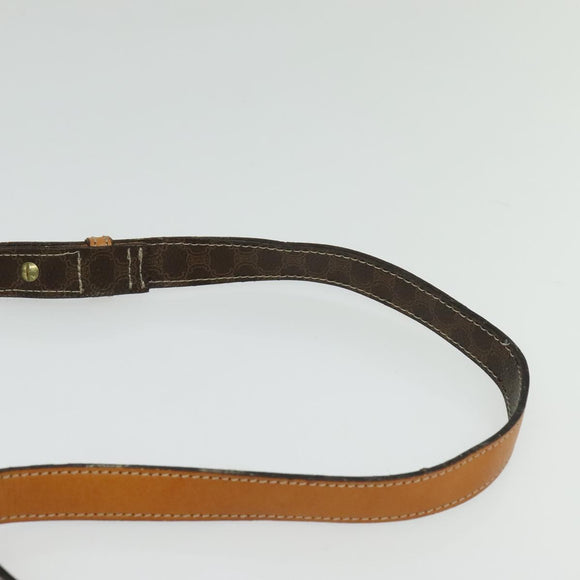 CELINE Macadam Canvas Shoulder Bag PVC Leather Brown Gold Auth 135803