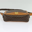 CELINE Macadam Canvas Shoulder Bag PVC Leather Brown Gold Auth 135803-9