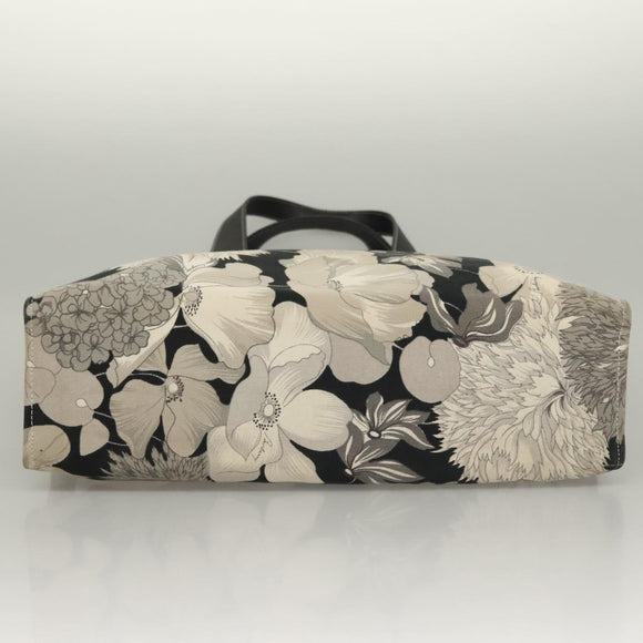 BURBERRY Tote Bag Canvas Black Silver Auth 135811