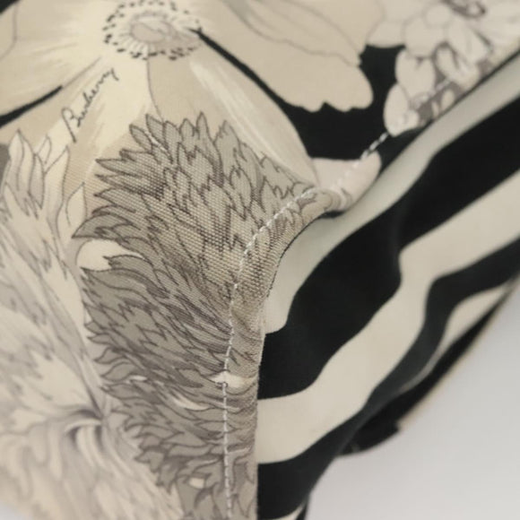 BURBERRY Tote Bag Canvas Black Silver Auth 135811