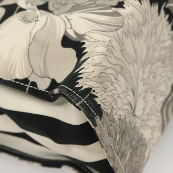 BURBERRY Tote Bag Canvas Black Silver Auth 135811