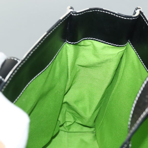 BURBERRY Tote Bag Canvas Black Silver Auth 135811