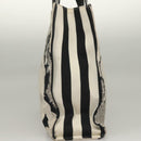 BURBERRY Tote Bag Canvas Black Silver Auth 135811-3